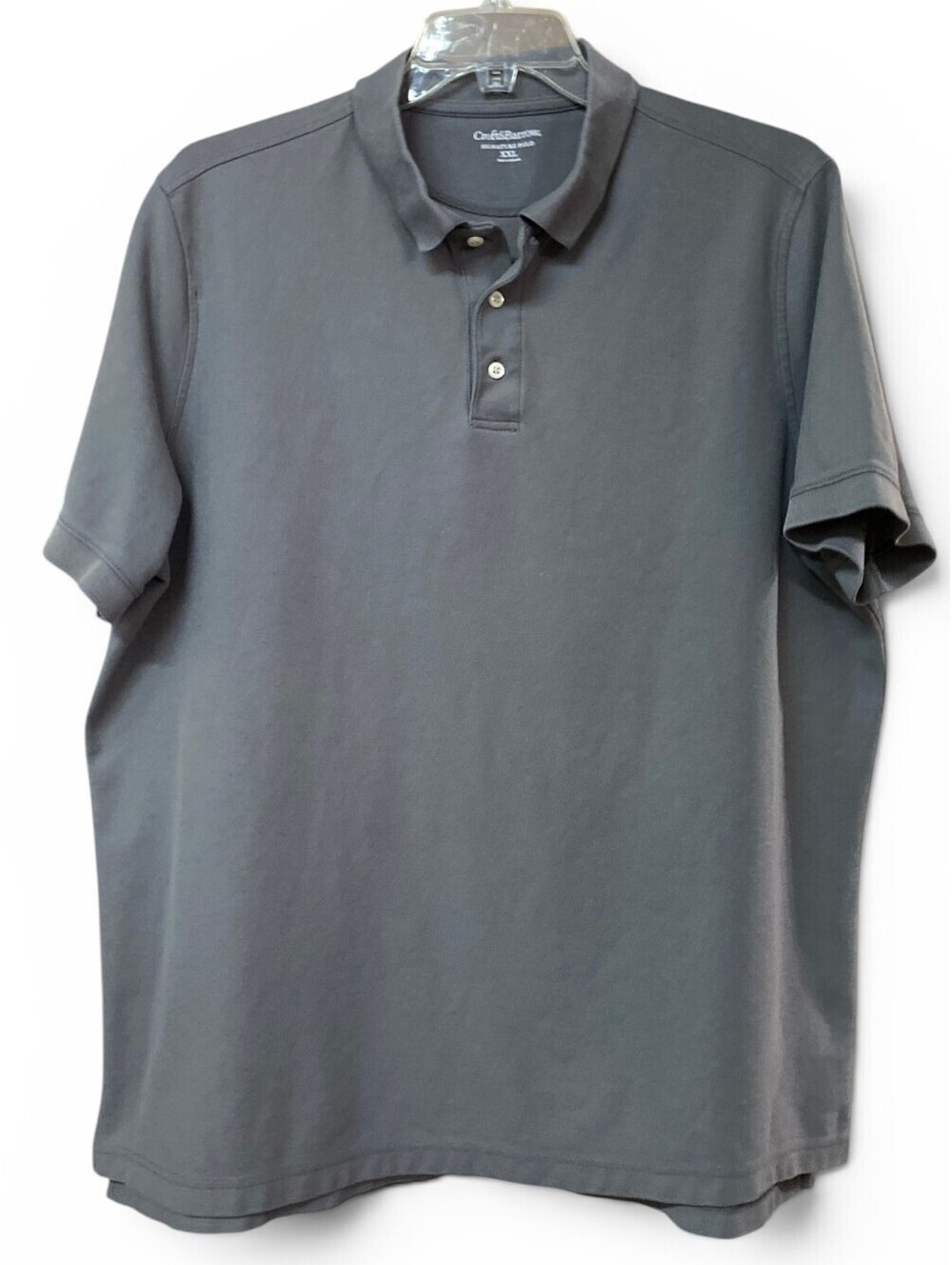 Croft & Barrow Signature Polo Shirt Men's XXL Gray 100% Cotton Short Sleeve